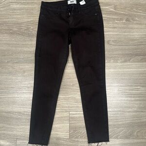 Paige dark purple frayed ankle skinny jeans size 28